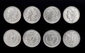 United States of America Silver One Dollars ( 4 ) In Total. All High Grade Silver Coins.