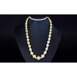 Antique Period Ivory Bead Necklace of Graduated Form,