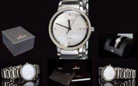 Rado - Switzerland Jubile Diamond Ladies Brushed Steel Wrist Watch, with Diamond Bezel,