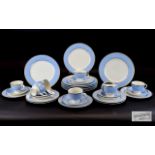 Doulton Modern Part Teaset comprising side plates, cups and saucers and dinner plates.