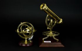 Franklin Mint Limited Armillary Sphere with purchase documentation from the company.