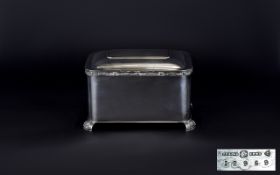 Antique Period - Celtic Knot work Silver Hinged / Lidded Plated Casket of Nice Form.