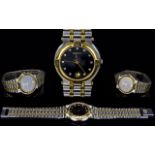 Gucci - Ladies Two Tone Gold and Stainless Steel Wrist Watch with Diamond Markers to Dial.