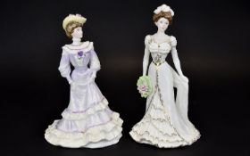 Two Coalport Figures, Louisa At Ascot & Charlotte. From The Golden Age Collection. Both With