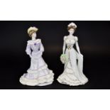 Two Coalport Figures, Louisa At Ascot & Charlotte. From The Golden Age Collection. Both With