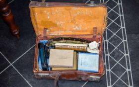 Small Suitcase Containing Vintage Model Train & Track A/F see photo