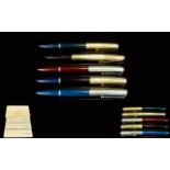 A Good Collection of Parker 51 Fountain Pens From The 1960's & 1970's Period. ( 5 ) Five In Total.