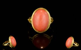 18ct Gold Single Stone Set Dress Ring. Marked 18ct. Ring Size - M. 8 grams.