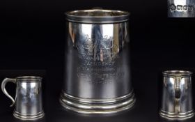 Elizabeth II Silver Tankard of Solid Construction and Form.