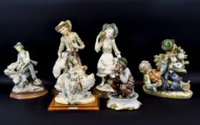 Six Capodimonte Figures, various designs, various heights. See photo.