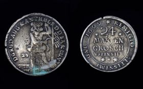 German States Brunswick - Wolfenbuttel 24 Marien Groscm Silver Coin.
