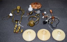 A Collection Of Mixed Light Fittings A varied collection to include two large,