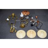 A Collection Of Mixed Light Fittings A varied collection to include two large,