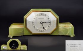 Art Deco Period Elliot Onyx Mantle Clock of Good Lines and Proportions. 4.