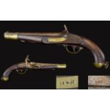 Antique Continental Flintlock Pistol A 19th century Flintlock, single shot pistol,