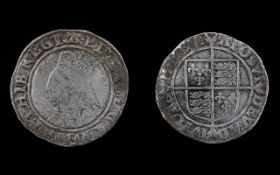 Elizabeth I 1558 - 1603 Silver Shilling, Milled Issue - 2nd Issue, Mint Mark Tower. Weight 6 grams.