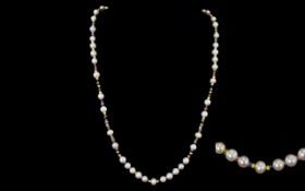 A Handmade Cultured Freshwater Pearl And Sapphire Necklace Handmade in England this necklace