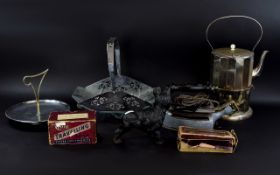 A Collection Of Vintage Domestic Items And Metalware Seven items in total to include novelty cast