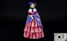 Royal Doulton Hand Painted Figurine ' The Victorian Lady ' Style One. HN728. Colour Pink and Purple.