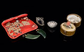 A Small Collection Of Stone And Crystal Set Costume Jewellery Rings Four items in total to include