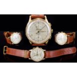 Exactus - Swiss 18ct Rose Gold - Gentleman's Mechanical Wind Chronograph Wrist Watch,