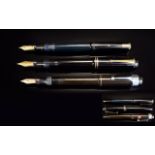 Parker Duofold Fountain Pen. Made In Canada, Black Rubber Case. 14ct Gold Nib.