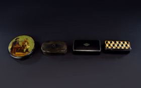 A Collection of Late 18th / Early 19th Century Lidded Georgian Patch and Snuff Boxes,