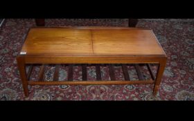 Mid To Late 20thC Teak Coffee Table, Cantilever Sliding Top, With Central Tile Insert,