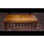 Mid To Late 20thC Teak Coffee Table, Cantilever Sliding Top, With Central Tile Insert,