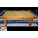 Solid Oak Coffee Table Large contemporary coffee table of plain form with central drawer to top.