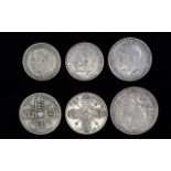 A Small Collection Of Silver Coins Three in total to include 1914 George V Silver Half Crown,