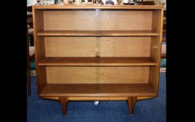 A 1960'S Display Cabinet/Bookshelf Small glazed two shelf cabinet with front glazed sliding doors