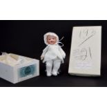 Armande Marseille Bisque Head Dream Baby Doll with Cloth Body, Composition Hands, Blue Glass