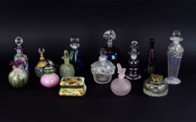 A Large Collection Of Decorative Glass Perfume Bottles Fourteen items in total to include Italian