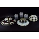 A Collection Of Reproduction Tiffany Style Glass Shades Six items in total to include Tiffany style