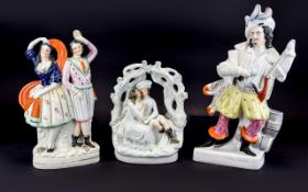 A Collection Of Mid 19th Century Staffordshire Figures, Three In total,