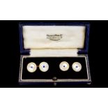 1930's Period - Fine Quality Gentleman's Pair of Rose Gold and Mother of Pearl Cufflinks.