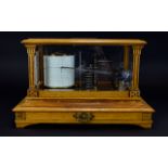 Short and Mason of London Light Oak Cased Barograph,