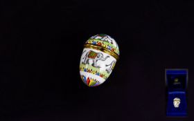Enamel Easter Egg By Halcyon Days Enamels Small Easter egg trinket with screw top lid intricately