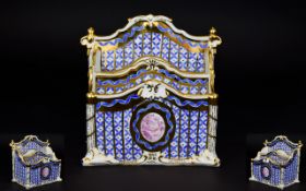 A Sevres Style Ceramic Letter Rack Ornate hand painted French style letter rack decorated with