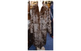 Ladies Full Length Dark Brown Mink Coat. Fully lined with slit pockets and hook and eye fastening.