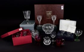 A Quantity of Glass Ware including various drinking glasses, Cairncross, Perth glass,