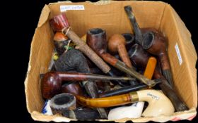 Collection Of Smoking Pipes, Wood, Ceramic And Meerschaum, Some Souvenir.