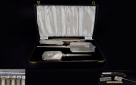 Superb Quality - Ladies 1960's Elegant and Stylish 4 Piece Silver Grooming Set.