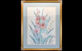 Large Designer Mid Century Framed Pastel Painting created for Vanguard Studios titled 'Your