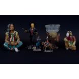 Cowboy and Indian Interest comprising 6 various figures, Red Indian figures, a Del Prado Officer,