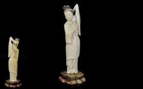 Japanese Late 19th Century Carved Ivory Figure.