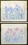 A Pair of Large Designer Mid Century Framed Pastel Paintings created for Vanguard Studios titled