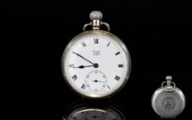 Limit No 2 ' N ' Open Faced Pocket Watch, with White Porcelain Dial, Black Numeral Markers,