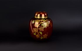 Carlton Ware Rouge Royale Lidded Ginger Jar ' Grapes on The Vine ' Pattern.